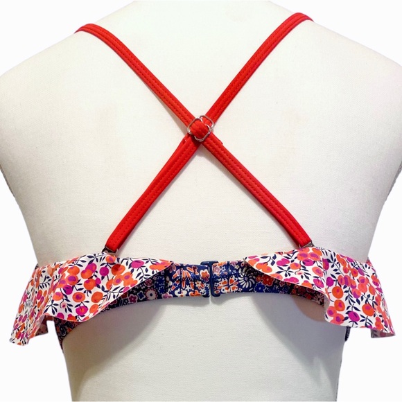 J Crew Ruffle bandeau bikini top and bottom set in Liberty® multi floral Size M - Picture 7 of 10
